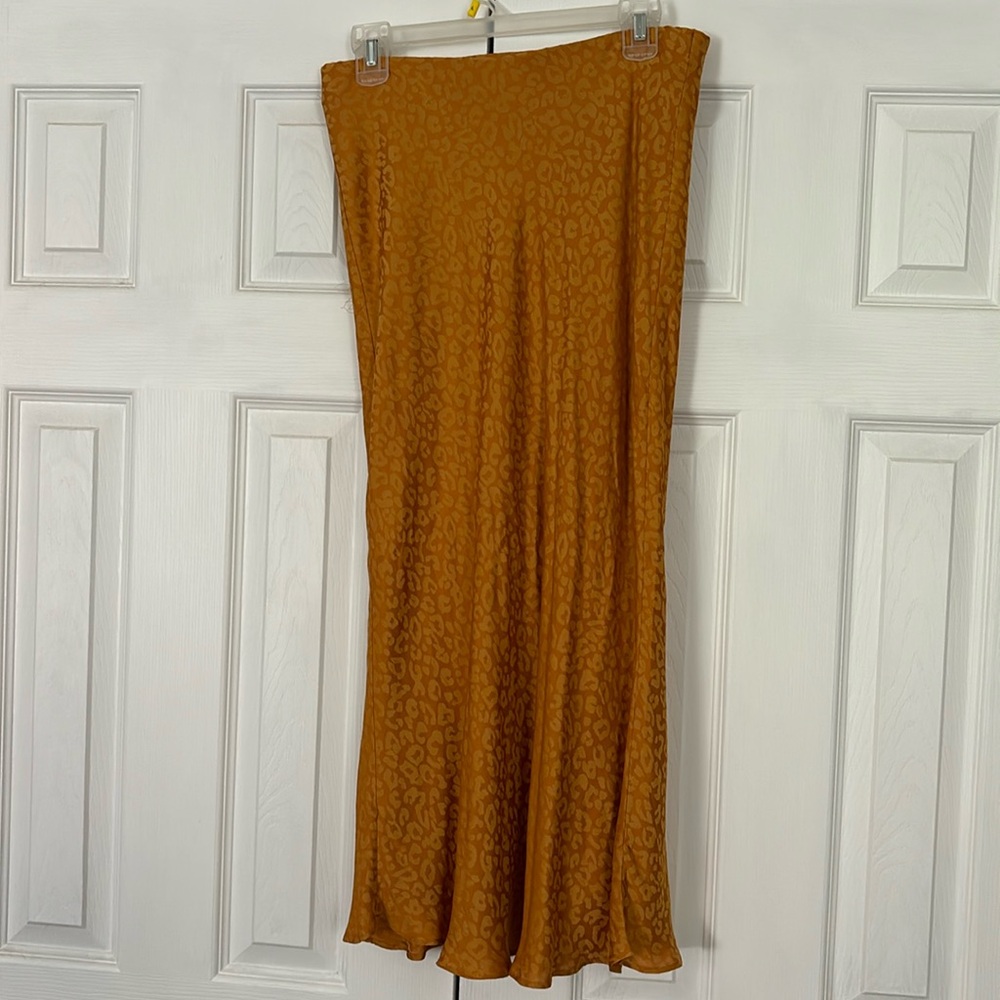 Orange Satin Skirt